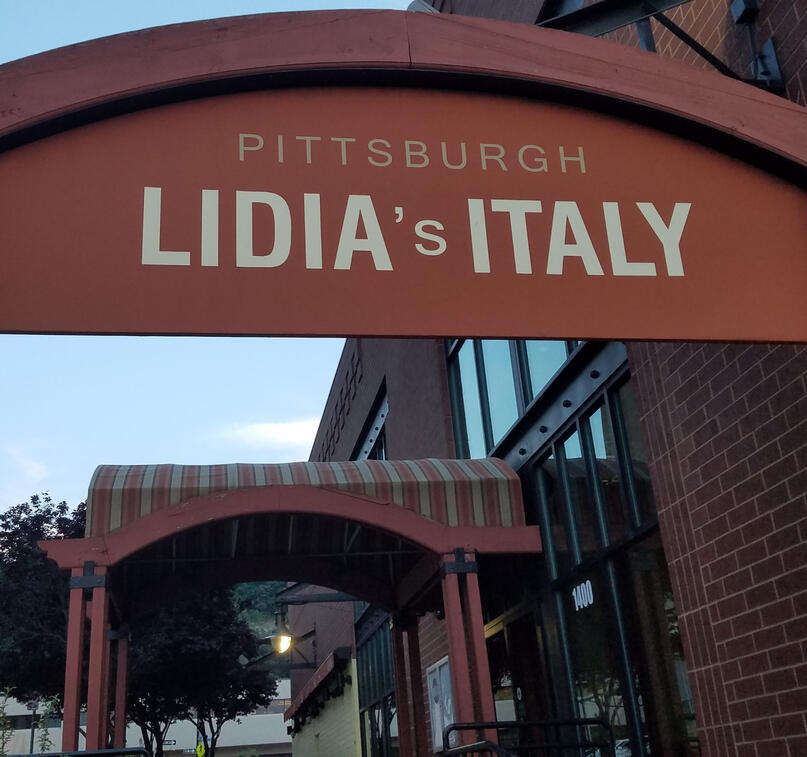 Lidia's Italy restaurant sign Lidia's Italy restaurant sign