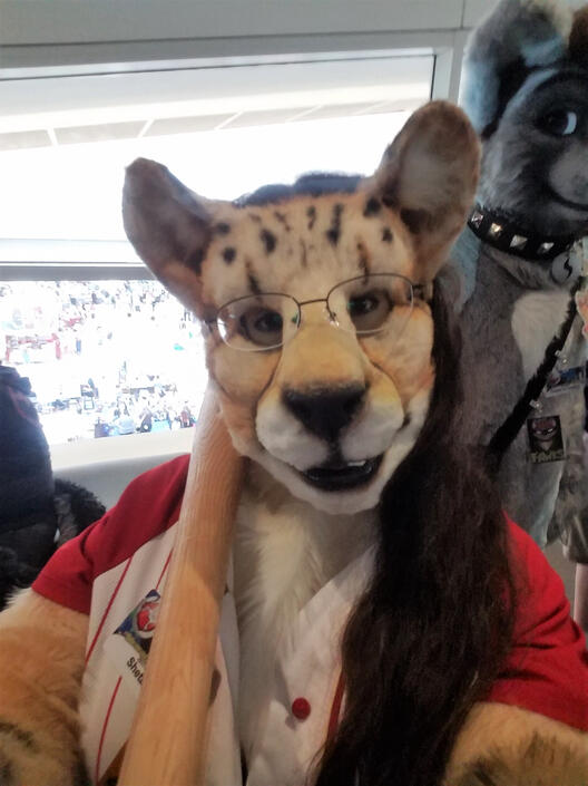 Selfie of Shetani in her baseball jersey