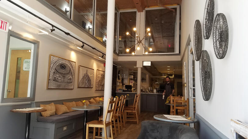 Interior downstairs cafe area of Colony