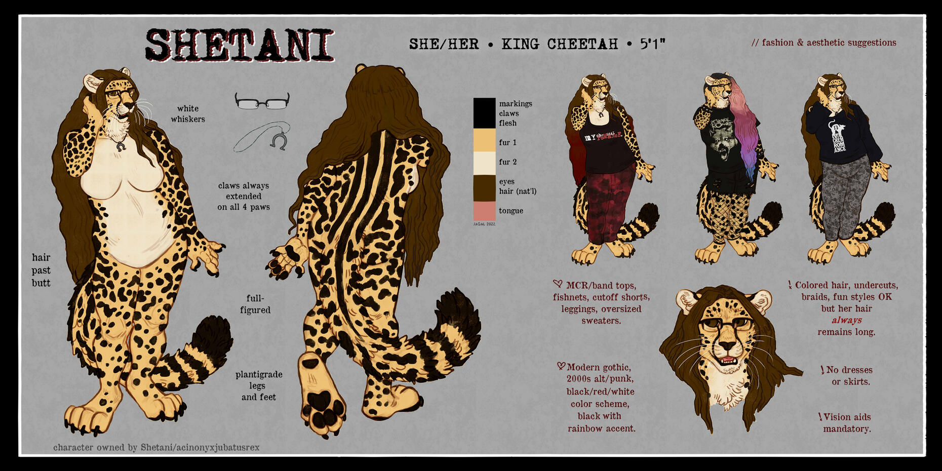 Shetani's reference sheet. Art by Jagal.